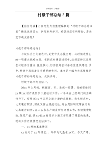 村级干部总结3篇