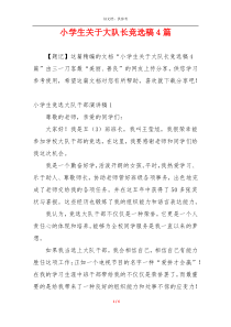 小学生关于大队长竞选稿4篇