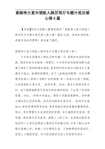 紧跟伟大复兴领航人踔厉笃行专题片观后感心得5篇