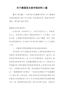 关于最强党支部申报材料3篇