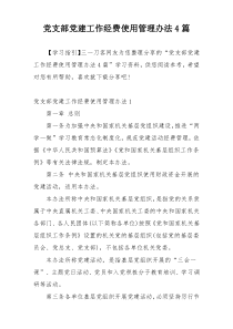 党支部党建工作经费使用管理办法4篇