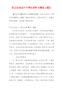 民主生活会六个带头材料【精选4篇】