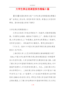 大学生择业观调查报告精编5篇