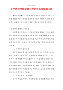小学教师网络研修心得体会范文精编3篇