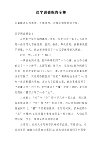 汉字调查报告全集