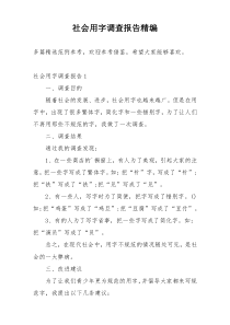 社会用字调查报告精编