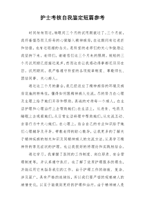 护士考核自我鉴定短篇参考