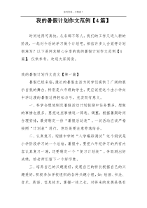 我的暑假计划作文范例【4篇】
