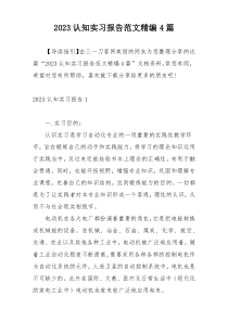 2023认知实习报告范文精编4篇