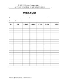 物业管理表格-更换水表记录