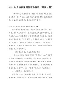 2023年乡镇换届调任领导班子（最新4篇）