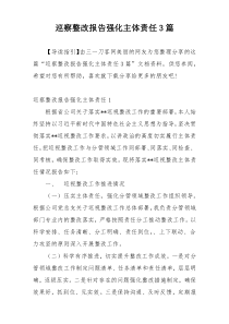 巡察整改报告强化主体责任3篇