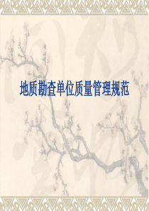 地质勘查单位质量管理规范