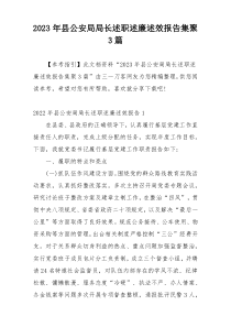 2023年县公安局局长述职述廉述效报告集聚3篇