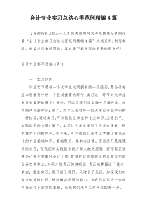 会计专业实习总结心得范例精编4篇
