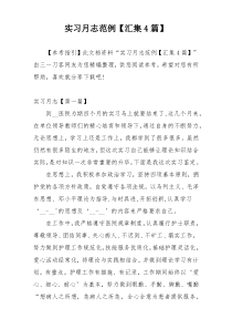 实习月志范例【汇集4篇】