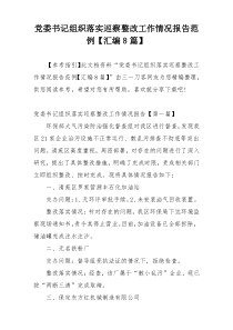 党委书记组织落实巡察整改工作情况报告范例【汇编8篇】