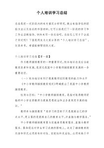 个人培训学习总结