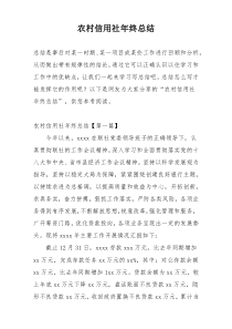 农村信用社年终总结