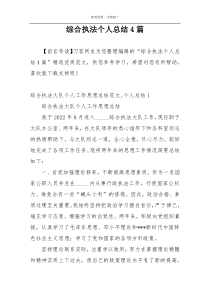 综合执法个人总结4篇