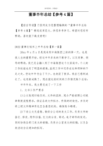 董事半年总结【参考4篇】