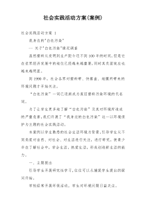 社会实践活动方案(案例)