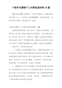 干部作风整顿个人对照检查材料20篇