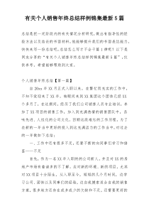有关个人销售年终总结样例锦集最新5篇