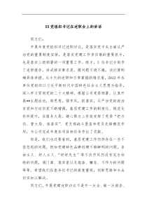 XX党组织书记在述职会上的讲话