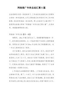 网络推广年终总结汇聚5篇