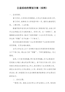 公益活动的策划方案（实例）