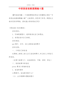 中班我爸爸教案精编5篇