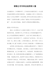 销售公司年终总结样例5篇