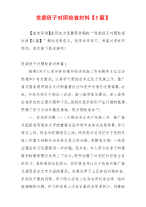 党委班子对照检查材料【5篇】