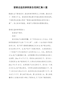 营销总监的辞职报告范例汇集5篇