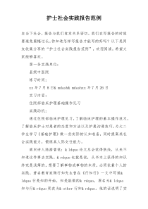 护士社会实践报告范例