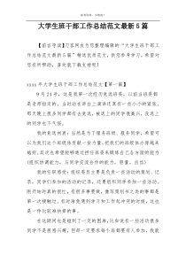 大学生班干部工作总结范文最新5篇