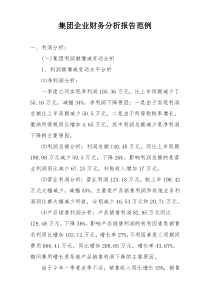 集团企业财务分析报告范例