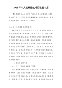 2023年个人巡察整改对照检查4篇