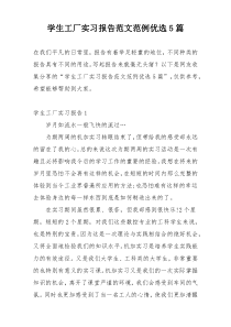 学生工厂实习报告范文范例优选5篇