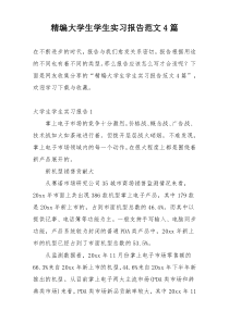 精编大学生学生实习报告范文4篇