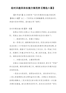 结对共建具体实施方案范例【精选5篇】