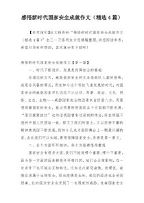 感悟新时代国家安全成就作文（精选4篇）