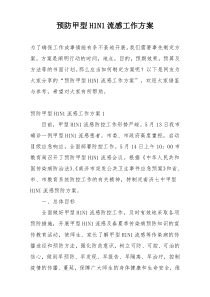 预防甲型H1N1流感工作方案
