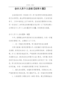 会计人员个人总结【实用5篇】