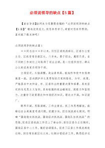 必须说领导的缺点【5篇】