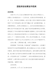 团组织活动策划书范例