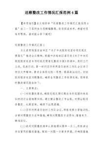 巡察整改工作情况汇报范例4篇
