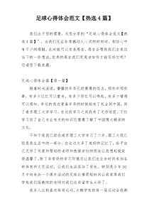 足球心得体会范文【热选4篇】