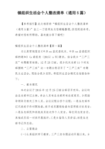 镇组织生活会个人整改清单（通用5篇）